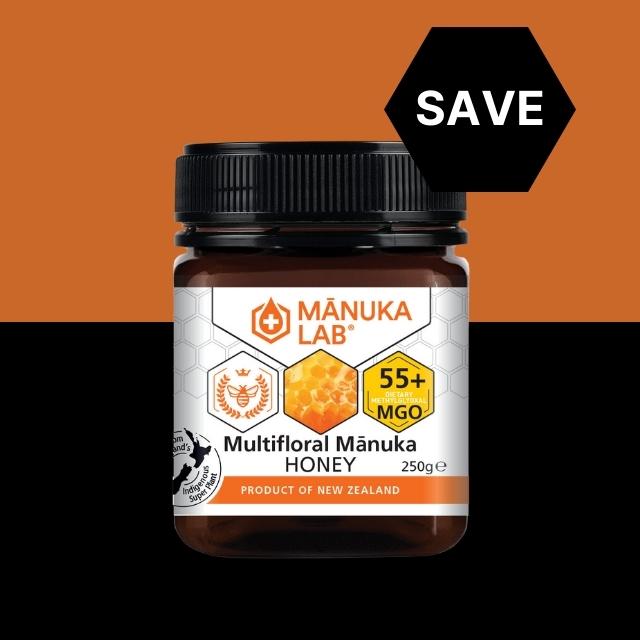 Mānuka Honey 55+ MGO 250G - CLEARANCE EXP 17/11/24 - LAST FEW - Manuka Lab UK