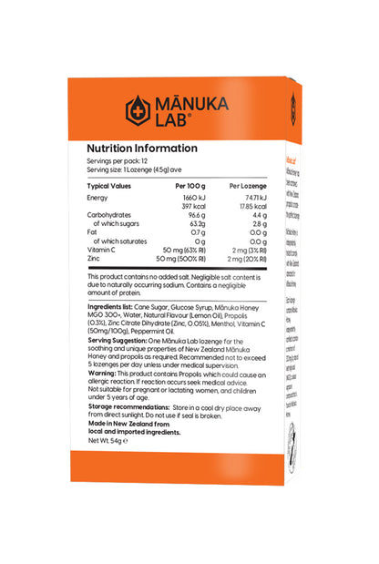 Manuka Honey Lozenges with Propolis - Manuka Lab UK