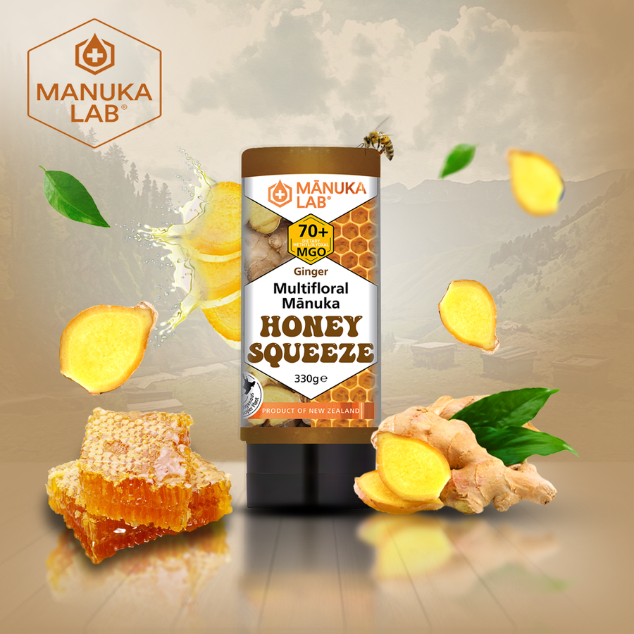 New - Squeezy Ginger Manuka Honey - Manuka Lab UK